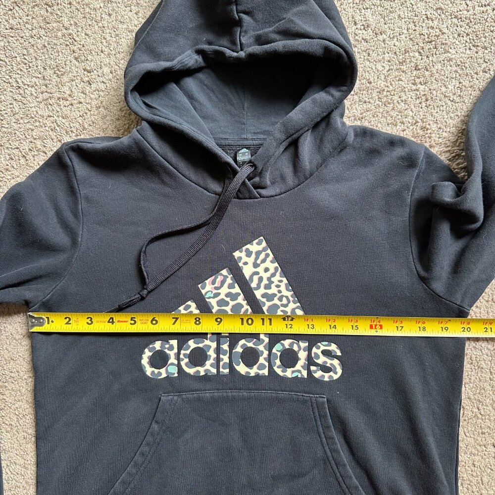Adidas Sweatshirt Girls Large Pullover Hoodie Black Long Sleeve Pockets - Picture 6 of 11